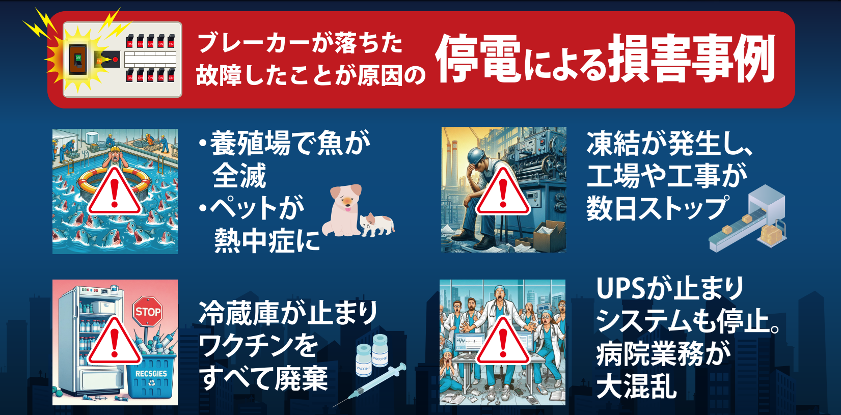 工場凍結で操業休止、魚が全滅、ワクチン・薬品廃棄